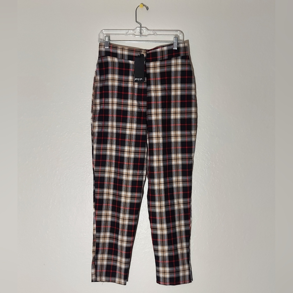 Nasty Gal COLLECTION Tartan Up Plaid High Rise Tapered Leg Pant WM Size US 8 NWT